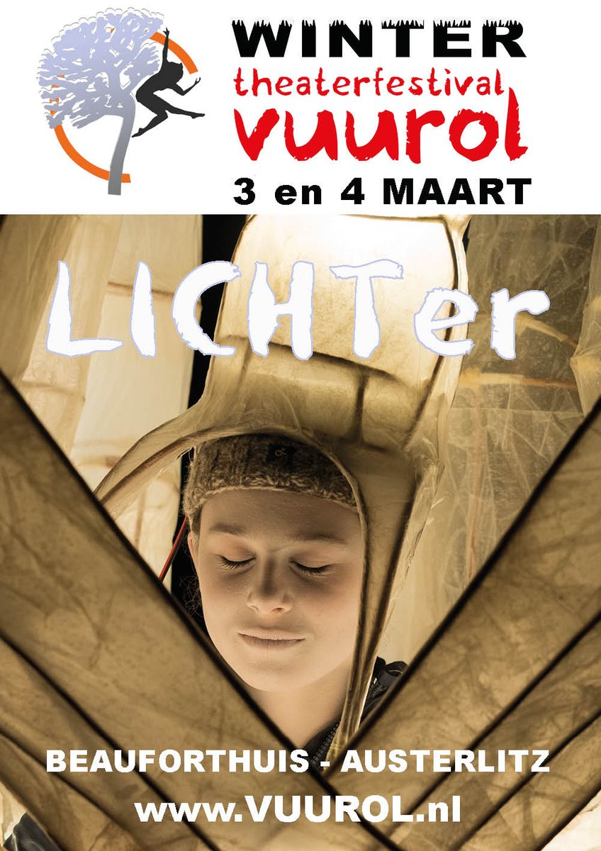 LAATSTE KANS!!!!
Aanmelden tot 4/12.
Startende professionals laat je zien! Op het mooie podium van het Beauforthuis tijdens de Wintereditie Vuurol 2023, 3 en 4 maart. Theatervoorstelling, monoloog, vertelvoorstelling 20 minuten voor een volwassen publiek. Thema: LICHTer.