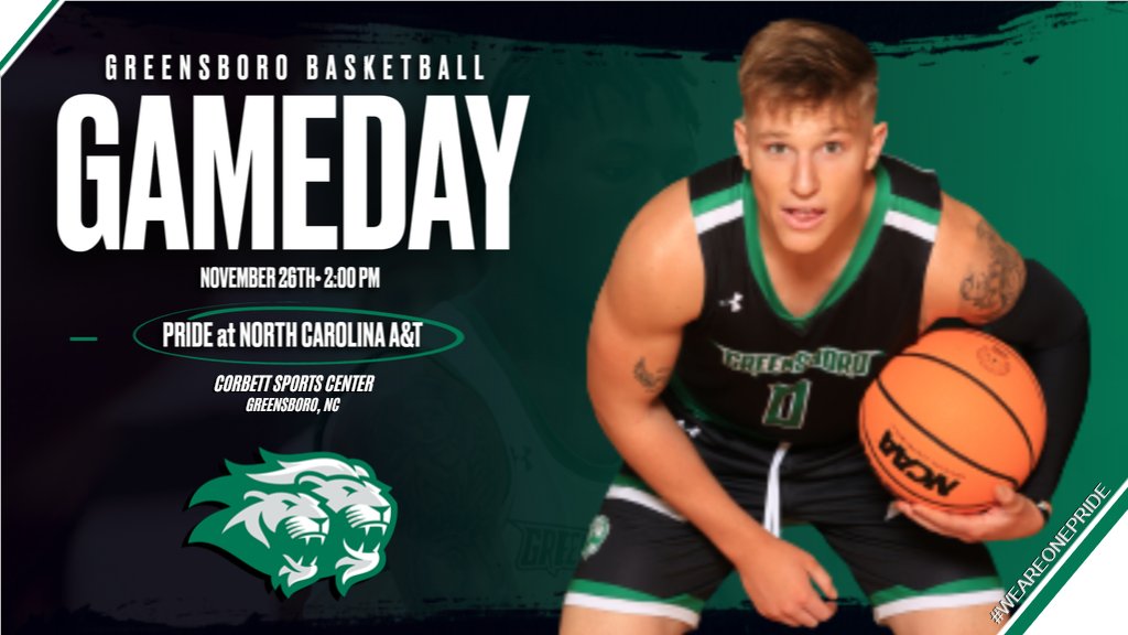 GAMEDAY.  Men's Basketball travels a few blocks up the road for an exhibition game against North Carolina A&amp;T today at 2:00pm.  All the action can be seen live at bit.ly/3i9a0st
<a href="/GCMBB1/">GCMBB</a> <a href="/GCPride_MBBall/">Greensboro College Men's Basketball</a> <a href="/Gboro_College/">Greensboro College</a> #WeAreOnePride