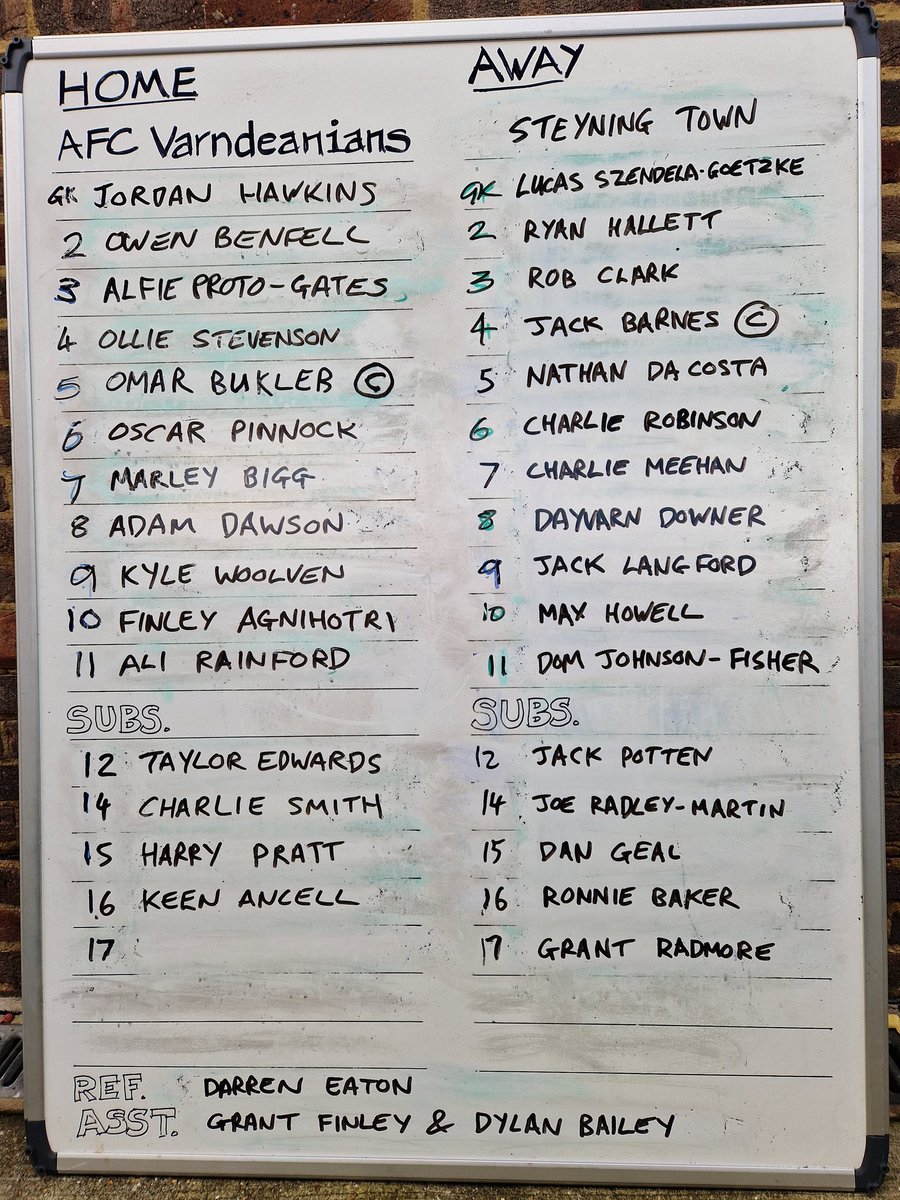AFCVarndean's tweet photo. Line-ups for today's @AFCVarndean v @SteyningTown @TheSCFL Premier division match https://t.co/Jmzy2LYYcp