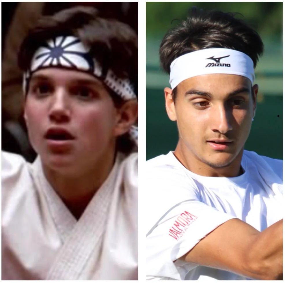 saulcaia's tweet photo. Ma lo hanno già detto che Lorenzo #Sonego è in realtà Ralph #Macchio (Alias Daniel #LaRusso) di #KarateKid? 😂 #DavisCupFinals #CoppaDavis @AdrianoPanatta @paolobertolucci #tennis #Rai2 #SkySport #sport #ItaliaCanada #DavisCup https://t.co/knk9iuw9xU
