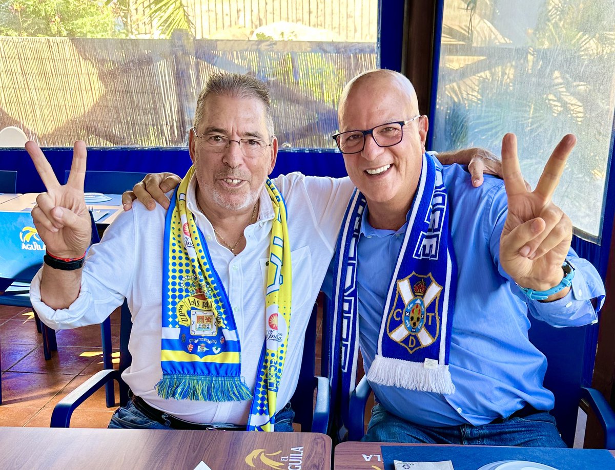 #Amistad ❤️
#Rivalidad 💙🤍💛
     ⚽️ Pacuco Rosales es un símbolo histórico de la <a href="/UDLP_Oficial/">UD Las Palmas</a> 
    ⚽️ Construimos nuestra gran amistad en el 🏟️ 
    ⚽️ Él es de la <a href="/UDLP_Oficial/">UD Las Palmas</a> y yo del <a href="/CDTOficial/">CD Tenerife 🏴󠁧󠁢󠁳󠁣󠁴󠁿</a> 
   ⚽️ Hoy debatiremos en <a href="/tierradealisios/">Tierra de Alisios</a> <a href="/RTVCes/">RTVC</a> 15.30 h
#VivaCanarias 🇮🇨