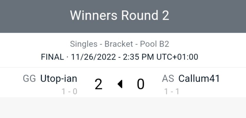 #SSBU

¡Y iniciamos nuestro jugador <a href="/Utop_Ian/">VTG | Utop-ian</a> vence a #Callum41 y avanza a la siguiente ronda del #ThunderdomeRoadToGamergy de <a href="/StartGG/">start.gg</a>!😎🔥🔥

#GoddesGaia