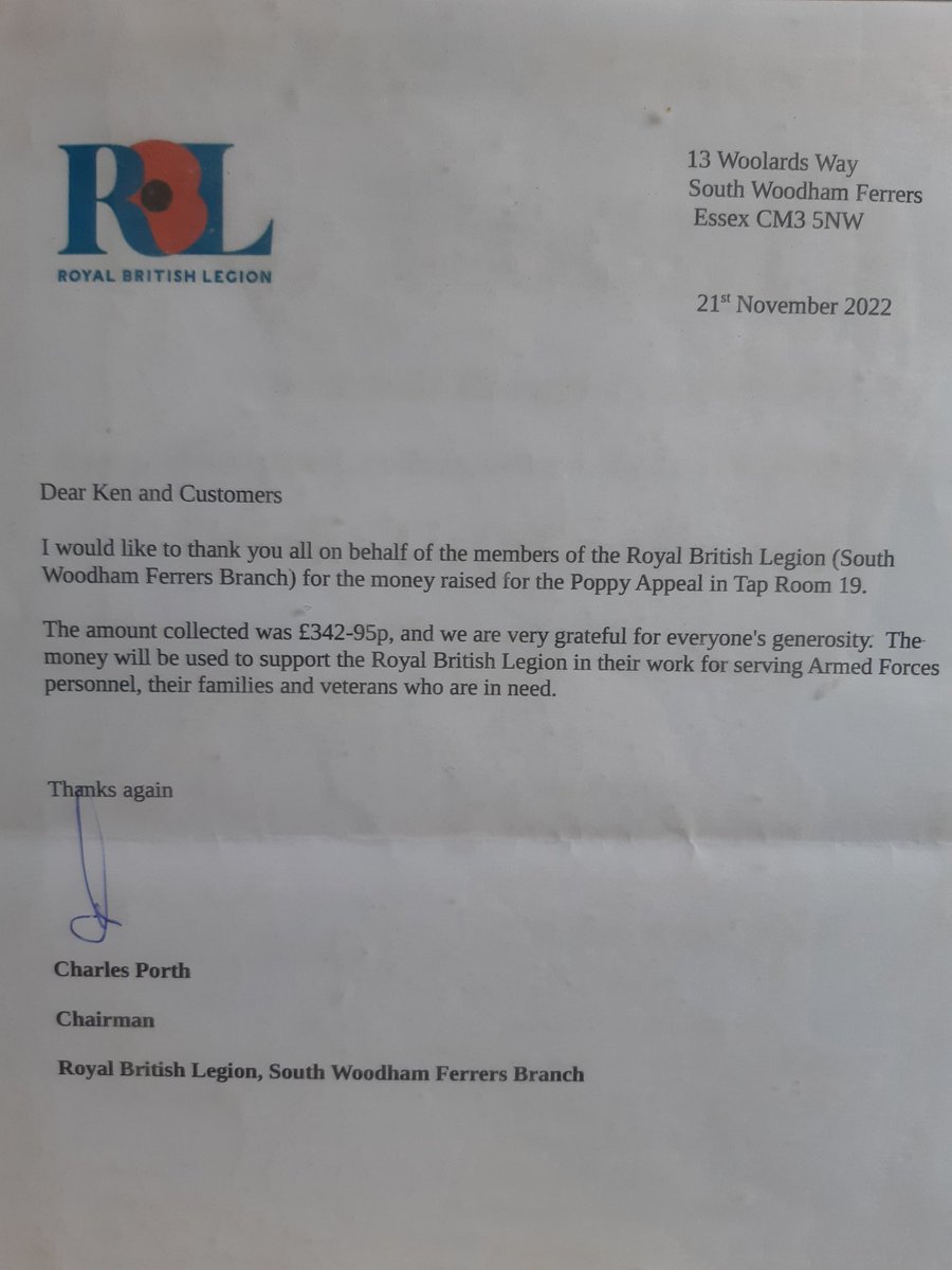 Thanks Mr Porth 👍🍻
One of a few people that make me look happy 🤣🤣 #goodbeer in #Essex <a href="/crouchvale/">Crouch Vale Brewery</a> <a href="/SouthWoodham/">South Woodham Ferrers</a> <a href="/RealAleFinder/">Real Ale Finder App</a> <a href="/MaldonCAMRA/">Maldon+Dengie CAMRA</a> @RoyalBritishLegion