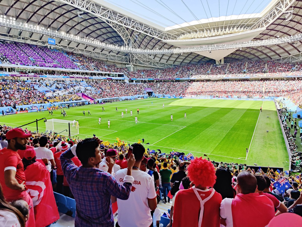 sanjeetsen's tweet photo. What a stadium #FIFAWorldCup #AUSTUN https://t.co/Oc19ajeWUh