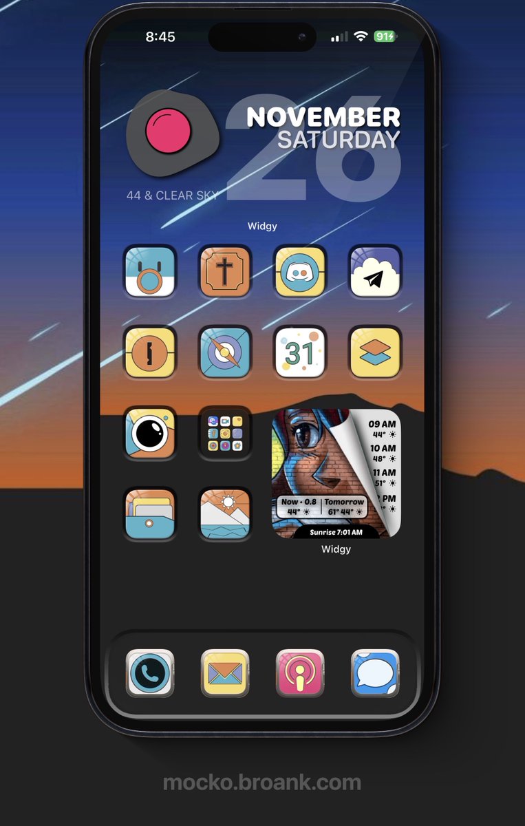tombowie's tweet image. Satur-day!  
#iOS1611 #14ProMax📱 

•  Theme #Past3L @MyLoveJewels 
•  Overlay @FAlhmma / @SeanKly 
•  Widgy me
•  Weather #HelloKittyDubs
•  Widgy @Dr_iPh0ne 
•  Wall “credit to creator”
•  HSC/Mocko @Polyphian
