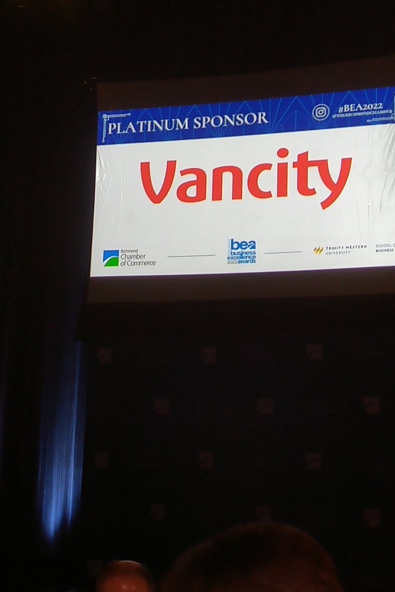 We at <a href="/Vancity/">Vancity</a> are proud to be the Platinum Sponsor for #BEA2022 and celebrate business success in Richmond.  Congrats to all the nominees and winners! @therichmondchamber