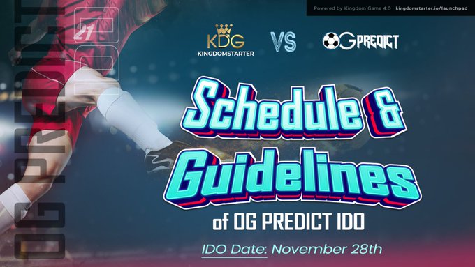 fnd_alpx's tweet photo. @og_predict IDO on KingDomStarter 📘
📆IDO date: November 28th
#IDO pools:
✳️Community round
✳️MVKB round
✳️Guaranteed round
IDO tokens
💸Price: $0.00046
🗳Total raise: $75,000
🔓Vesting: 100% at TGE
🔖More info: https://t.co/m8SPOqUBsa
#KDG #Kingdomstarter #OGPredict #IDO https://t.co/MqgEtGtk34