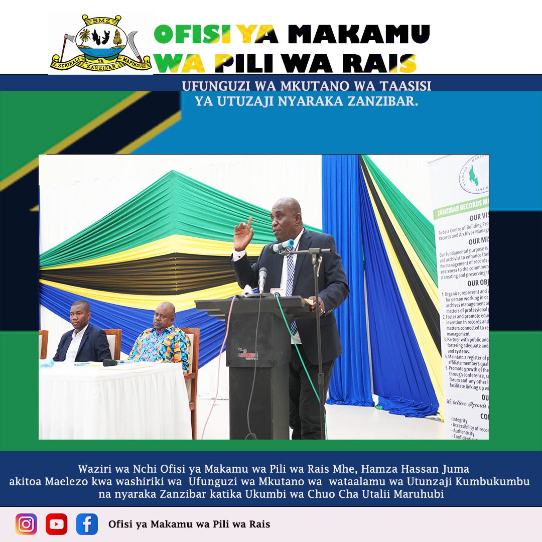 ZRMT3's tweet photo. ZANZIBAR RECORDS MANAGEMENT TRUST leo tumefanya mkutano mkuu wa pili ambao mgeni rasmi alikua ni Mh. Hamza Hassan Juma, ambae pia niwaziri wa nchi ofisi ya makamo wa kwanza sera, uratibu na baraza la wawakilishi. https://t.co/gZiVM51dlY