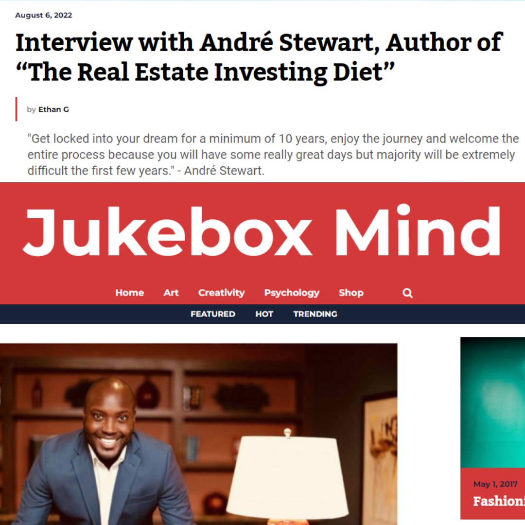 _AndreStewart's tweet image. 👉 New Article drop you guys 💫 thank you Ethan G &amp;amp; the rest of the @jukebox mind team for the feature, it was a pleasure 🔥

#financialfreedom #investfar #successfulthoughts #realestateinvestingdiet #investingtips #realestatetips #investfarcapital #ResidualRoadsBusinessInstitute