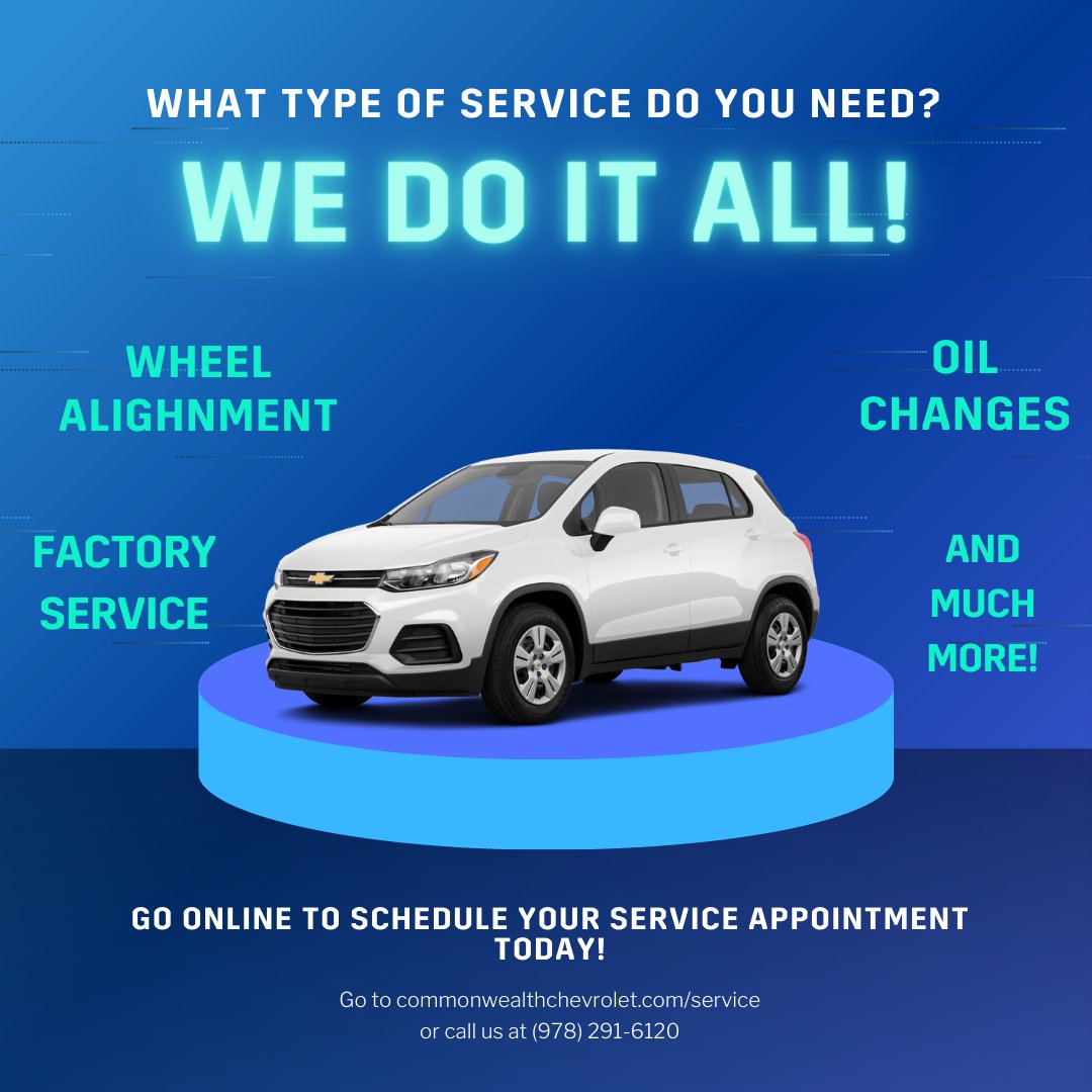 Cm_Chevrolet1's tweet photo. Plan for the road ahead and schedule your routine vehicle maintenance today at Commonwealth Chevrolet. โก๏ธ https://t.co/QmZ9KcB4E5
#CommonwealthChevrolet #Lawrence #MA #autoservice #certifiedservice #automotive #carcare #roadtrip #travel #drive #shopuslast #ChevyDealership https://t.co/YBN3GTKZJa