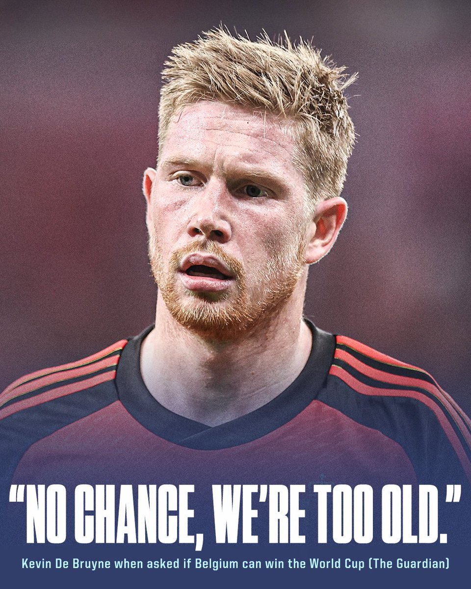 ESPNFC's tweet photo. Kevin De Bruyne said Belgium have 'no chance' to win the World Cup 😳 https://t.co/CAmQQHALum