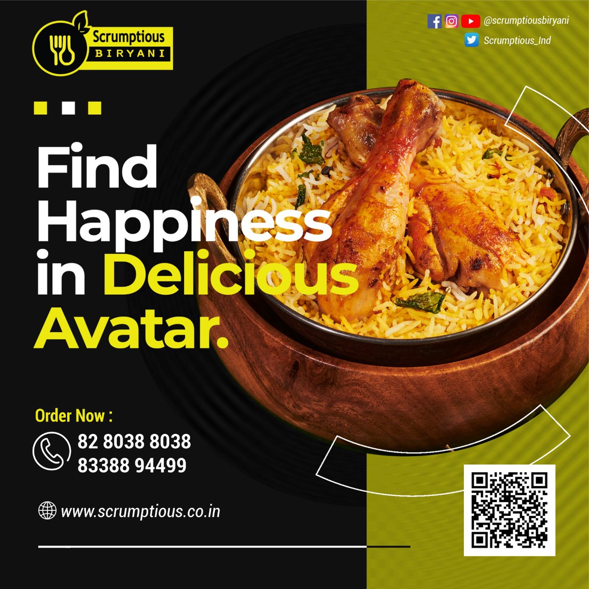 scrumptious_ind's tweet photo. Find the pleasure of difference in every bite..!!

Eat, Treat &amp; Repeat...

Visit our outlet at Infocity Square Patia, #Bhubaneswar, or Place your order for home delivery.

✆  Call/WhatsApp - 8280388038 / 83388 94499 
🌐 https://t.co/TPlvRCa072
.
#ScrumptiousBiryani #Biryani https://t.co/ij1qmzVWUO
