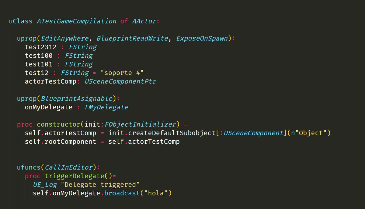 _jmgomez_'s tweet photo. Just added support for constructors in the #NimForUE DSL. They behave just like in cpp, you can set your CDO props there
Will be adding more sugar into comps soon so you dont even have to define a constructor to init them.
#gamedev #unrealengine #ue5 #indiegamedev #indiedev https://t.co/iDScwOy6AS