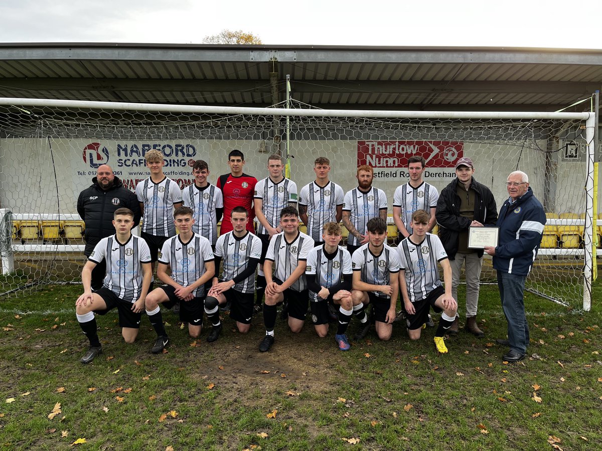 AcflSmith's tweet photo. Jack Smith presents to the Swaffham Town Res Captain Shane with the Macron Sporting Award for April/May https://t.co/zOxRDkjp1E