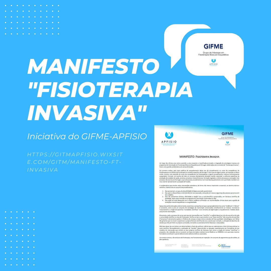 GifmeA's tweet photo. 📣#MANIFESTO - #FISIOTERAPIA #INVASIVA

Leia a #reflexão do @GifmeA da @apfisio .

📎https://t.co/XpDnDmJwhm

➡️ Subscreva o Manifesto (nome + nº cédula OF para gitm.apfisio@gmail.com)

#GIFME #APFISIO #fisioterapiainvasiva #msk #musculoesquelética https://t.co/tCWh4iu9ju