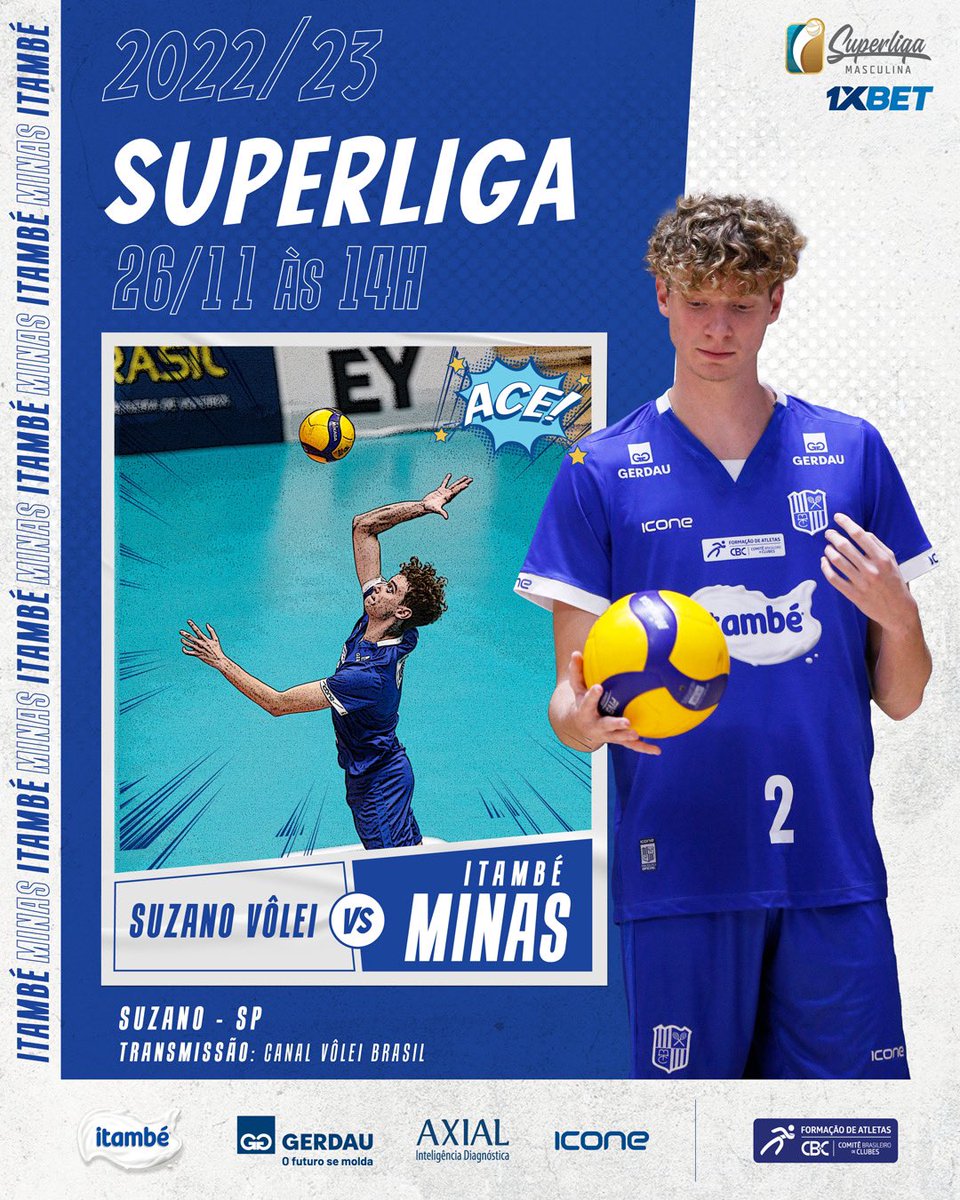 MinasTenisClube's tweet photo. 💙 DIA DE JOGO! 🔥
🏐 Suzano x Itambé Minas
📅 26/11, às 14h (sábado)
📍 Suzano (SP)
📺 Transmissão: Canal Vôlei Brasil
💻 Saiba mais em https://t.co/x4F1HK2LKp
#VaiMinas #ItambéMinas #ParedaoAzul https://t.co/Lbo9pA3XUG