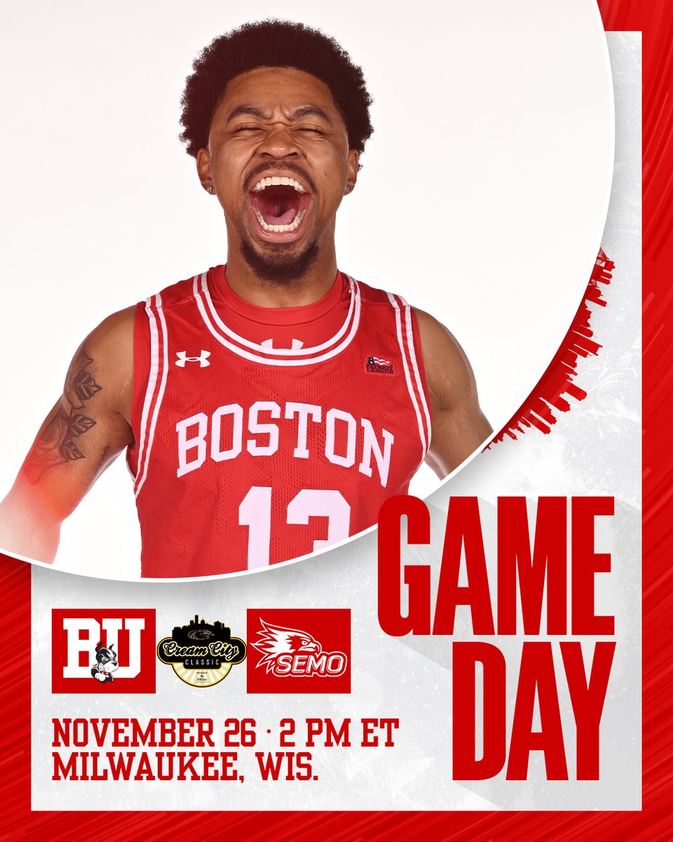 TerrierMBB's tweet photo. The Cream City Classic gets underway today against the  Redhawks! #GoBU

🆚: Southeast Missouri St.
🕕: 2 p.m. ET
📍: Milwaukee, Wis.
🏀: Klotsche Center
📊: https://t.co/GpiIYnmSSS
📻: https://t.co/hQ7ZTHC9O8 
💻: https://t.co/hC3phm8GDt (*no announcers) https://t.co/23UNxG6zFV