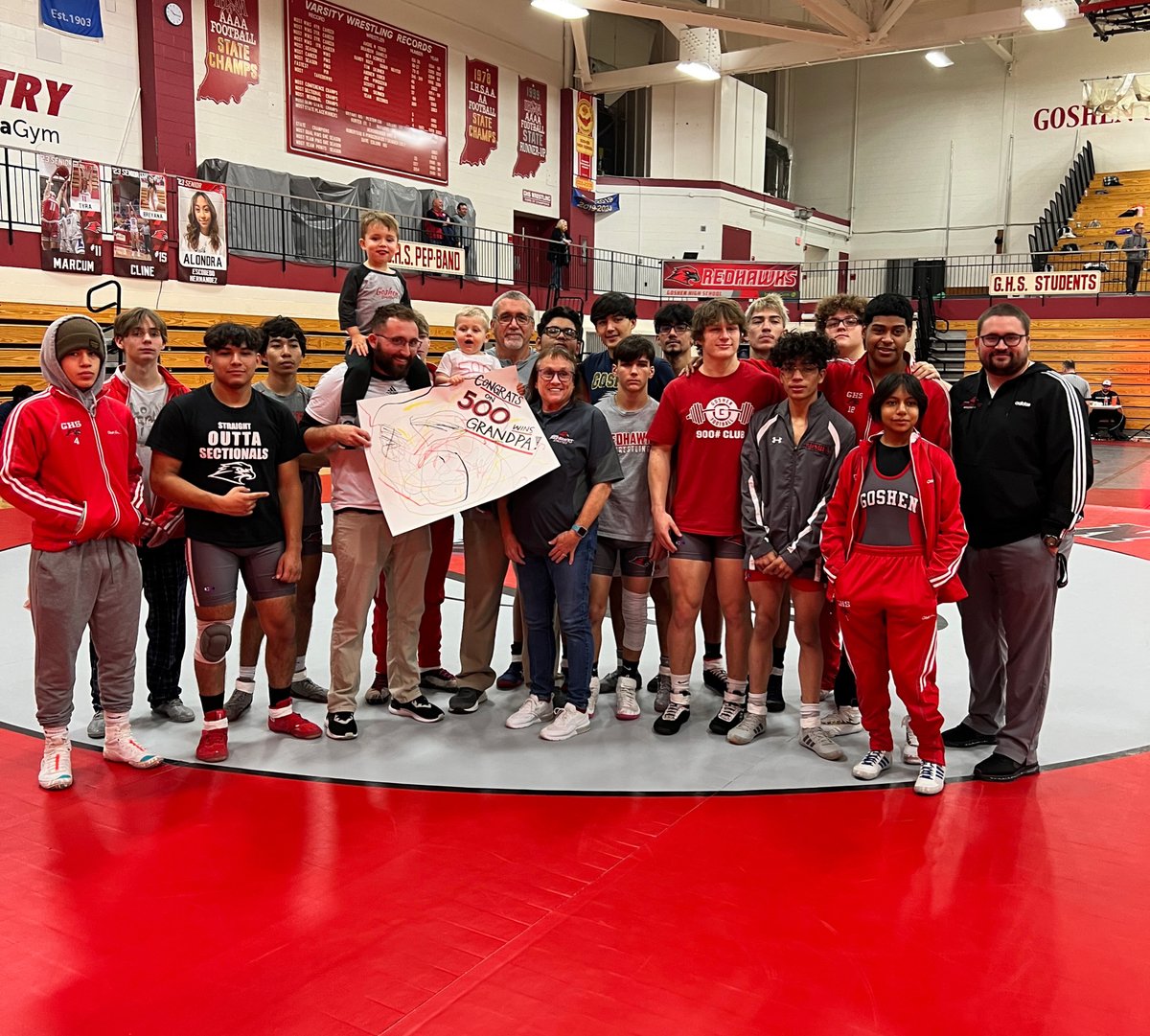 Congratulations to <a href="/CoachPick/">Jim Pickard</a> on your 500th Career win! <a href="/RedhawkWrestle1/">Goshen High School Wrestling</a>