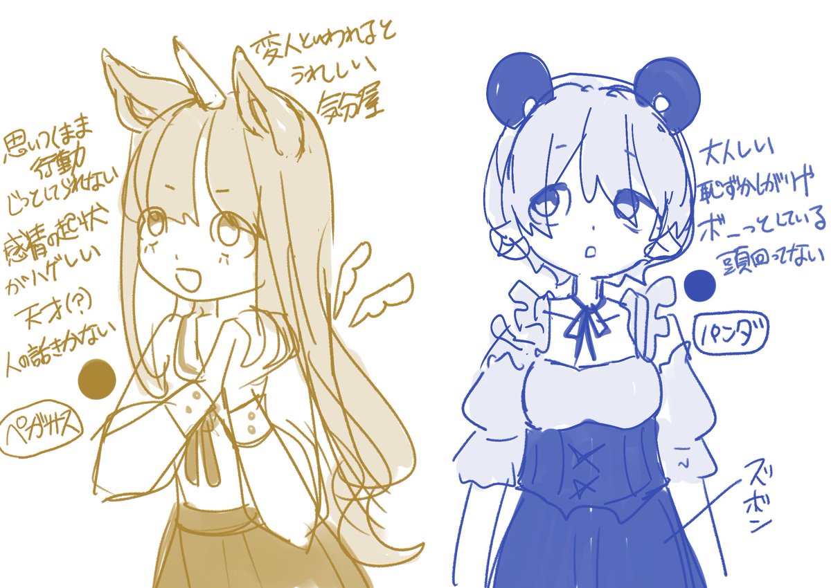 動物系キャラ(ﾗｸｶﾞｷ)
※字が本当に汚いです🙇