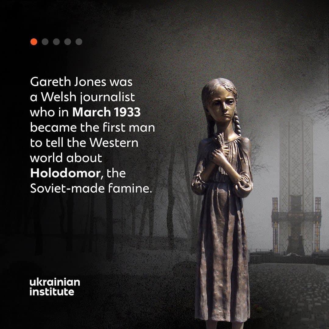 SergiyKyslytsya's tweet photo. The russian aggression &amp; onslaught of hordes from russia only makes our nation stronger! The executioners will be on the dock &amp; imminently in hell!  Let’s remember those who was brave to tell the truth about Holodomor 90 years ago. Like a Welshman Gareth Jones! Glory to Ukraine! https://t.co/9iz63RXFZg