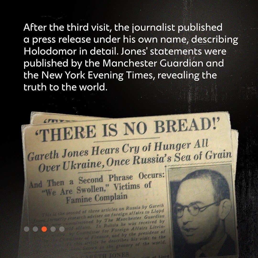 SergiyKyslytsya's tweet photo. The russian aggression &amp; onslaught of hordes from russia only makes our nation stronger! The executioners will be on the dock &amp; imminently in hell!  Let’s remember those who was brave to tell the truth about Holodomor 90 years ago. Like a Welshman Gareth Jones! Glory to Ukraine! https://t.co/9iz63RXFZg