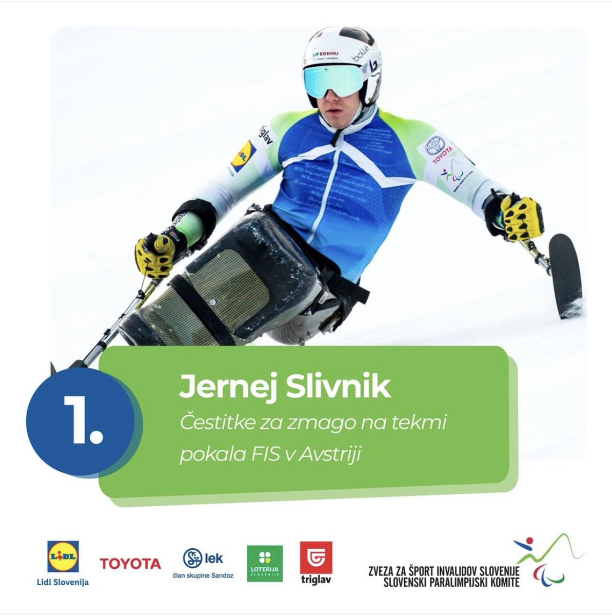 Roman Jakič (@romanjakic) on Twitter photo Čestitke para smučarju, Jerneju Slivniku (in trenerju Romanu Podlipniku) za odličen uvod v tekmovalno sezono in zmago na slalomu #FIS na Resterhöheju. Bravo! 👏💪👏💪👏
#JunakiZime <a href="/SloskiSZS/">SLOSKI</a> <a href="/ParalympicsSLO/">NPC Slovenia</a> <a href="/fisalpine/">FIS Alpine</a> #ParaSnowSport
sloski.si/zmaga-slivnika… Čestitke para smučarju, Jerneju Slivniku (in trenerju Romanu Podlipniku) za odličen uvod v tekmovalno sezono in zmago na slalomu #FIS na Resterhöheju. Bravo! 👏💪👏💪👏
#JunakiZime <a href="/SloskiSZS/">SLOSKI</a> <a href="/ParalympicsSLO/">NPC Slovenia</a> <a href="/fisalpine/">FIS Alpine</a> #ParaSnowSport
sloski.si/zmaga-slivnika…