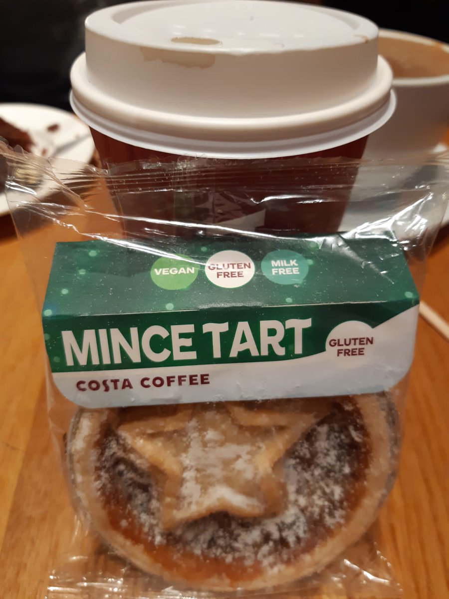 MikeStener's tweet photo. @CostaCoffee Thank you for catering for those on a restricted diet with your festive treats #glutenfree #milkfree #vegan #mincetart https://t.co/PndfV2McIP