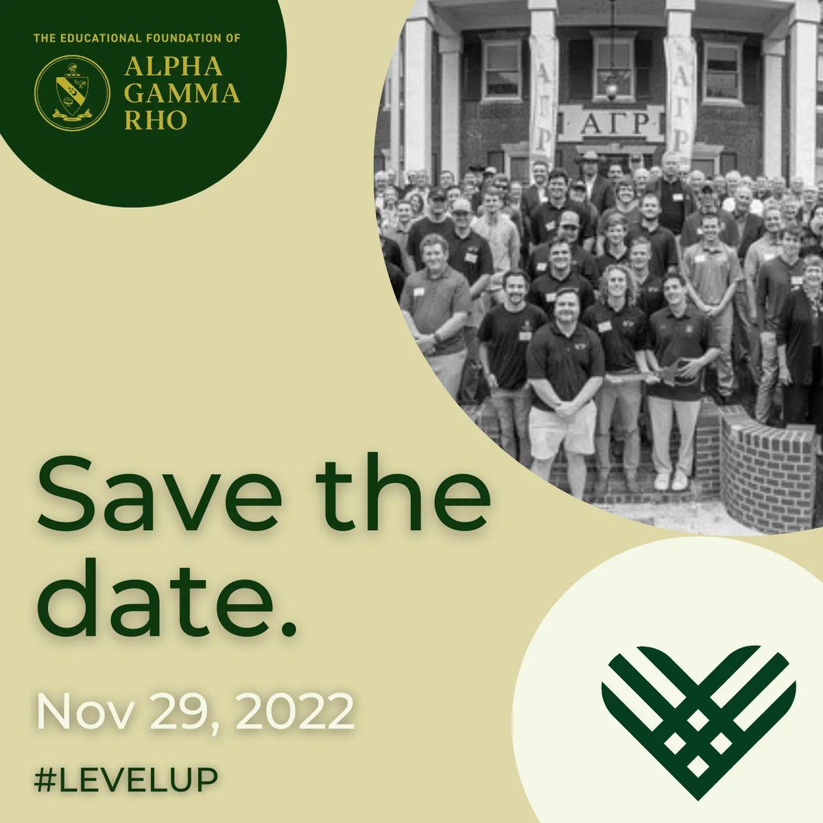 alphagammarho's tweet image. SAVE THE DATE! Giving Tuesday is right around the corner. Level Up for YOUR brotherhood! Find more information about Alpha Gamma Rho's giving levels at buff.ly/3AMIhEp 

#forthebrotherhood #AlphaGammaRho #MakingBetterMen #LevelUp #savethedate