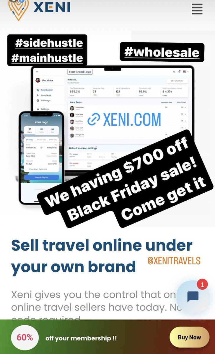 NFTfarming1's tweet image. We having a huge sale! Learn now to make money selling airline tickets, hotel reservations, car rentals and activities for the new year #sidehustle #mainhustle #travel @xenitravel