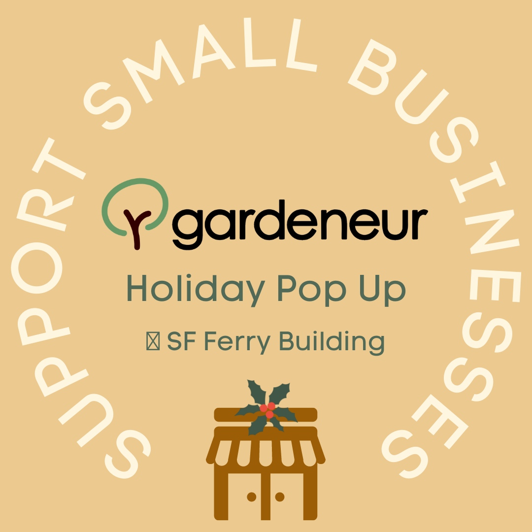 The Gardeneur Holiday Pop Up is in full swing! Stop by this #SmallBusinessSaturday and shop for the next houseplant to add to your collection! 

Gardeneur Holiday Pop-Up | SF Ferry Building
Fridays, Saturdays, and Sundays | November 25th - December 18th

Happy plant shopping!