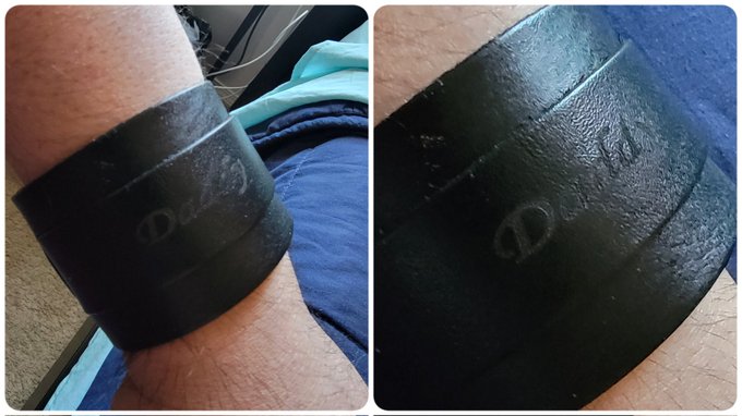 Hard to get a good pic of it, but my new leather bracelet arrived. What do you think - too subtle?   #daddy<a href="/tag/daddy"class="tags"><span>#daddy</span></a><a href="/tag/ddlg"class="tags"><span>#ddlg</span></a>
