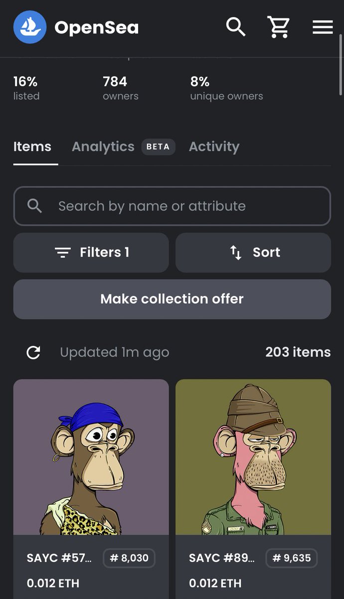 Crypt0Monkeyz's tweet photo. ⚡️203 @SmartApeYC LISTED⚡️
UNTIL .02 FP 🔥⚡️🚀
WE ARE SOME HELLA SMART APES #ImSmart #YoureSmart #WAGMI
LETS GROW ❤️ #SAYC #SmartApe #SmartApeYC #RevenueShare #NFTStaking https://t.co/h2jTHK29hS