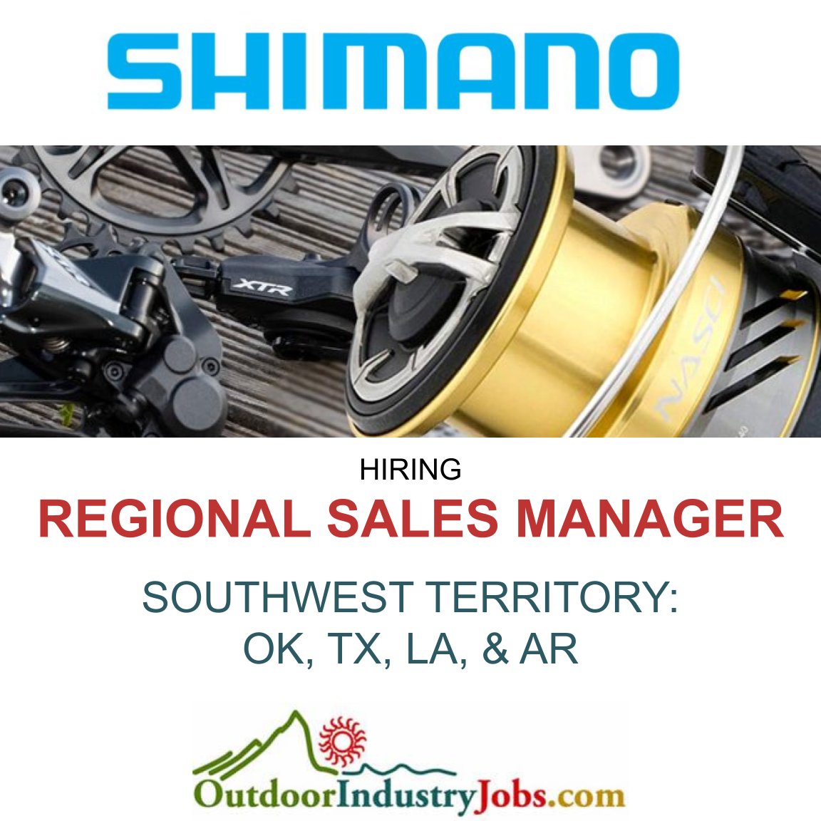 Apply Here: outdoorindustryjobs.com/JobDetail/GetJ…

#outdoorindustryjobs #shimanofishing #oklahomafishing #oklahomabassfishing #texasfishing #fishtexas #texasfish #louisianafishing #fishlouisiana #louisianaflyfishing #arkansasfishing #fishingarkansas #fishingjobs
@Shimano_Fishing