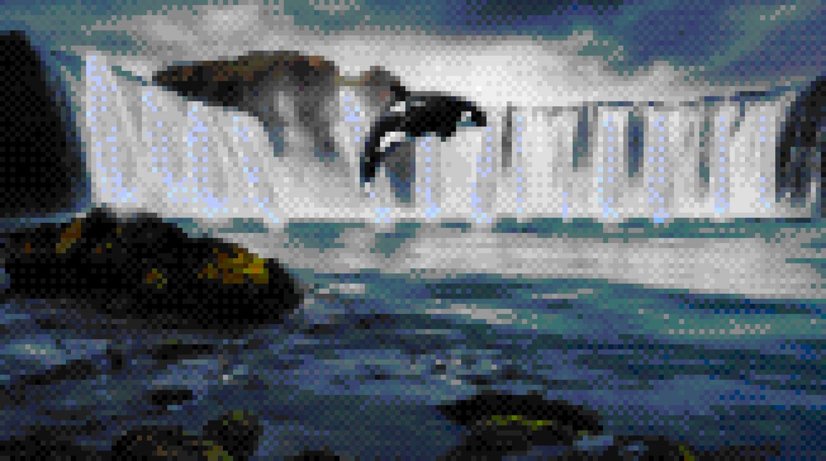 macgyver7th's tweet photo. How many of you are #ALGO Fans?
Or soothing waterfalls with whales?
Want #Pixelart NFT
@AlgogemsNFT
#NES Styled 8-Bit Gif as a #AlgoNFTs
on #Algorand
Via #Algogem
Check out the NFT here:
https://t.co/2dBLVCW9qx
More content follow my AlgoGem page:
https://t.co/heEw5q5pwG https://t.co/U2dQxLVi1T