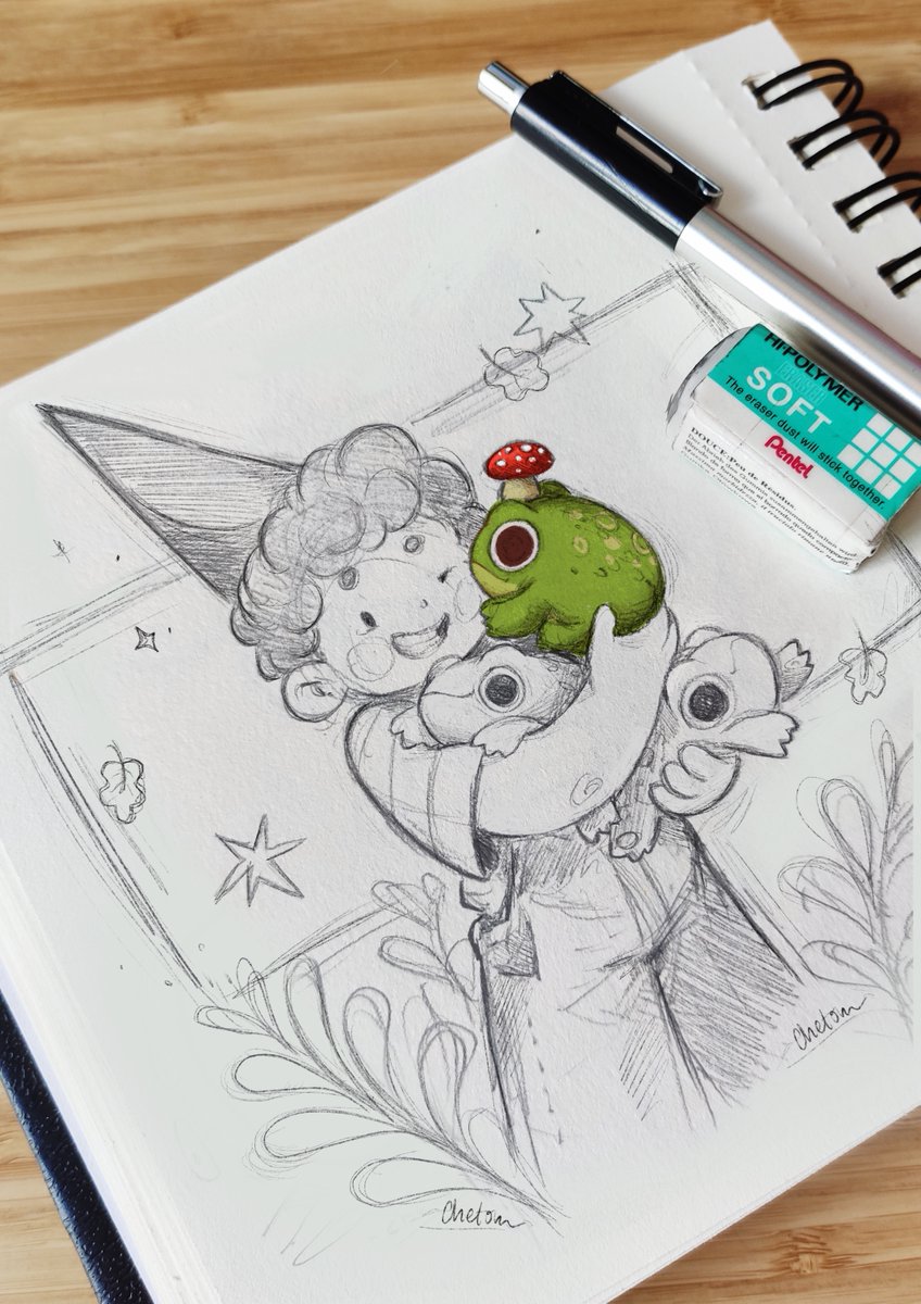 chetom_'s tweet photo. lil' frogggg 🐸🧡✨🍄 https://t.co/csRrISkH4u