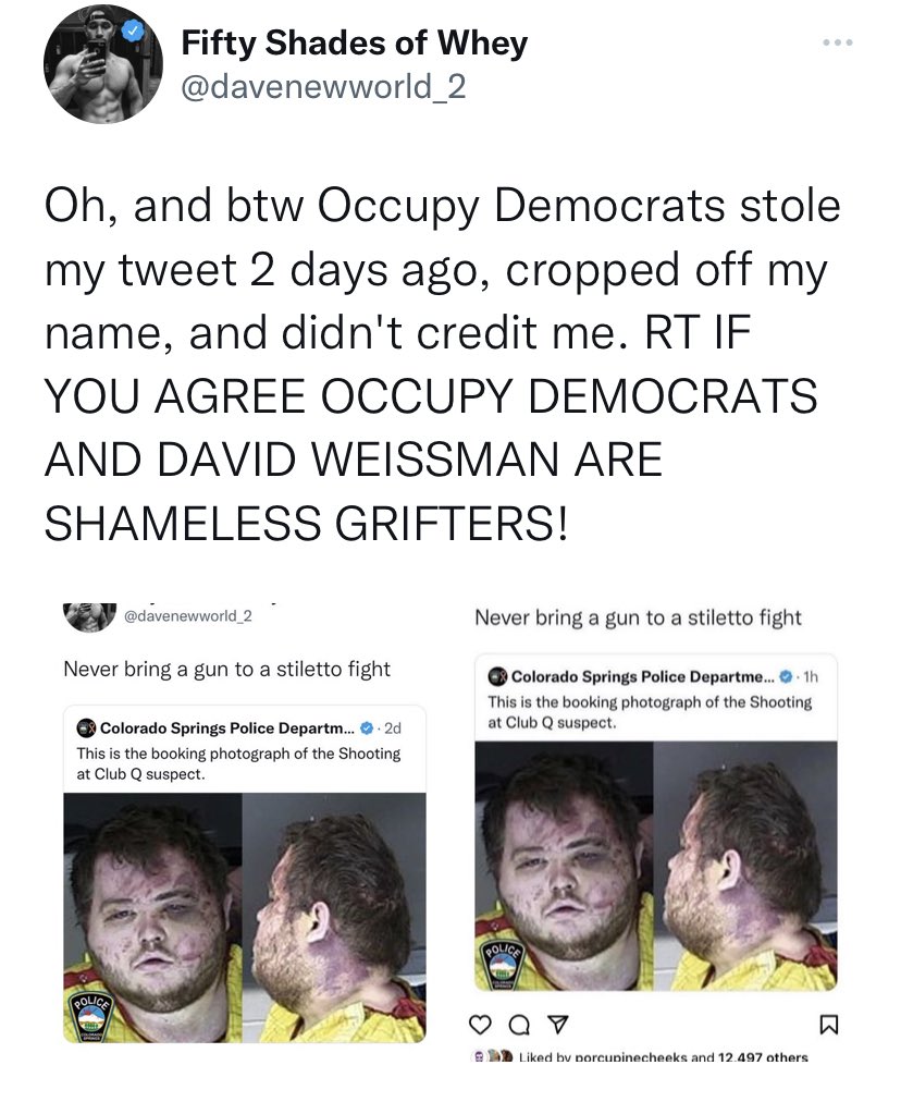 davenewworld_2's tweet photo. Occupy Democrats stole my tweet and cropped me off then they DM'd me saying it was "pretty low" of me for calling them out. What's low is a political organization grifting liberals and pocketing their money by farming their views for clout and donations. That's what's low. https://t.co/5X0L75biCT