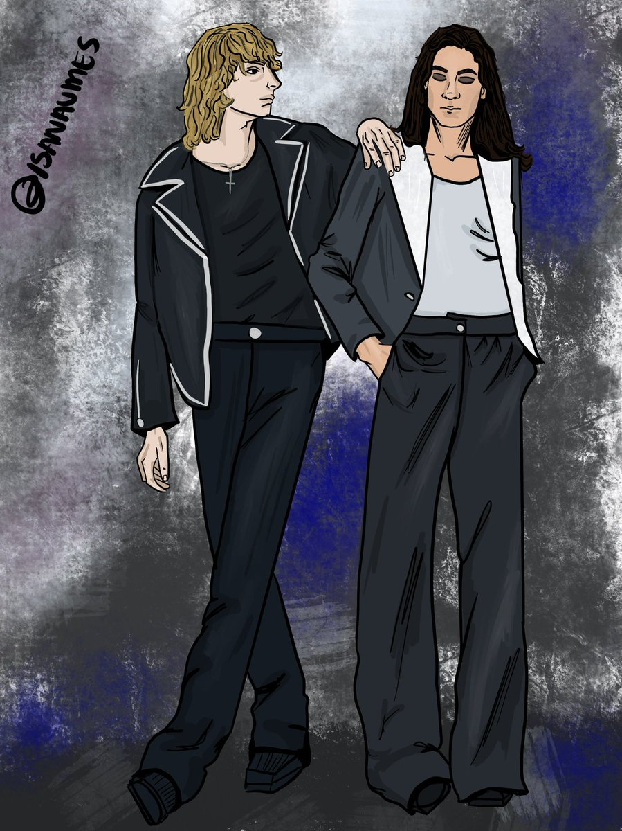 isanaumes's tweet photo. Maneskin - Thomas and Ethan. 1/3 drawings of the band that I will post. Hope you guys like it ! With the last couple drawings I’m challenging myself and trying new techniques… I really like the results #maneskin #maneskinfanart #maneskinthomas #maneskinethan https://t.co/2HlLBRlQLD