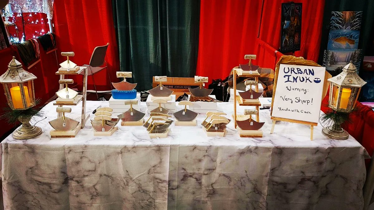 art_inuk's tweet photo. At the River Cree Holiday Market in Enoch with my eldest son today. If you're around come by and say hi 👋🏼 https://t.co/jhO99V8hvC