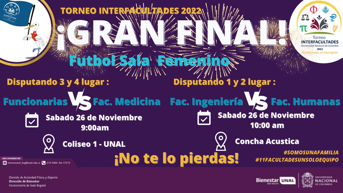 InternosY's tweet photo. #ProgramateUNAL Hoy tenemos las finales en Voleibol y Futsal. Aquí las programaciones, ¡No te lo pierdas! 👇👇 https://t.co/oQKOtvN99j
