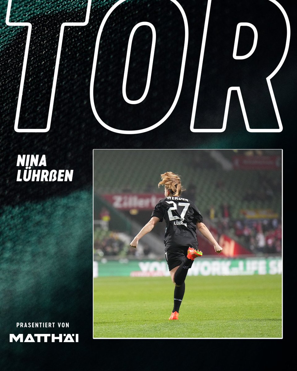 werderbremen's tweet photo. ⏱ 26. Min

TOOOOR. Nina #Lührßen bringt die @werderfrauen mit einem direkten Freistoß in Front. 🥳

⚽️ #SVWSCF 0:0 | #Werderfrauen | #Werder https://t.co/W1ChmCOpKC