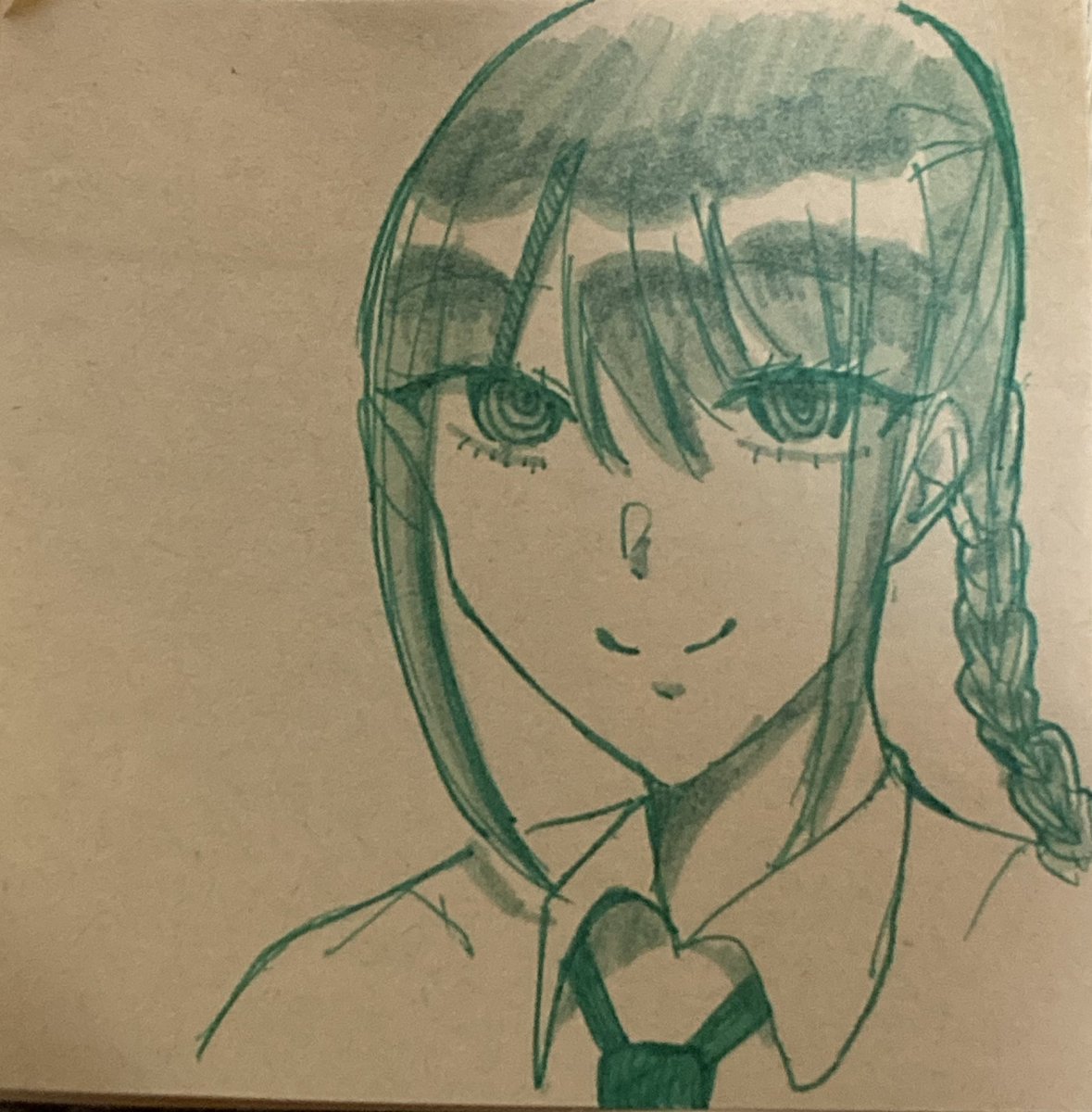 マキマさんと天使の悪魔くん👿
#チェンソーマン  #マキマさん #落書き  #絵描きさんと繫がりたい  #絵柄が好みって人にフォローされたい  #アナログ絵