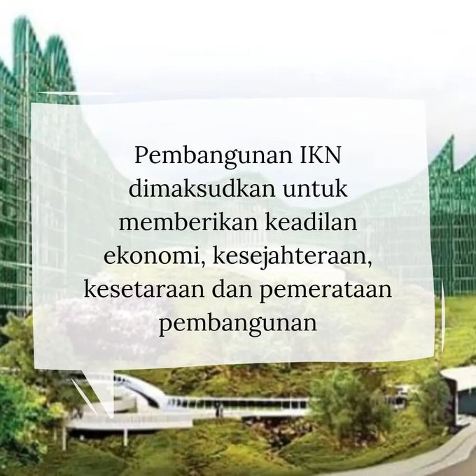 ruangantihoax's tweet photo. Pembangunan IKN Nusantara dimaksudkan untuk memberikan keadilan ekonomi, kesejahteraan, kesetaraan, dan pemerataan pembangunan
#IKNsemakinNyata
#KotaDuniaUntukSemua
#IKNmajukanNusantara https://t.co/TIre5um9qc