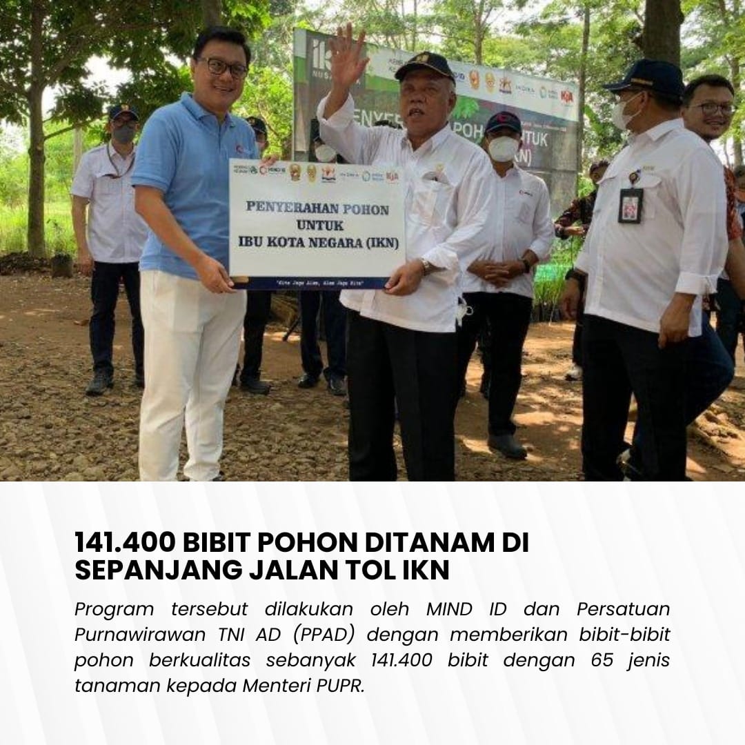 ruangantihoax's tweet photo. 141.400 bibit pohon ditanam di sepanjang jalan tol IKN Nusantara
#IKNsemakinNyata
#KotaDuniaUntukSemua
#IKNmajukanNusantara https://t.co/gw6oYAa7ev