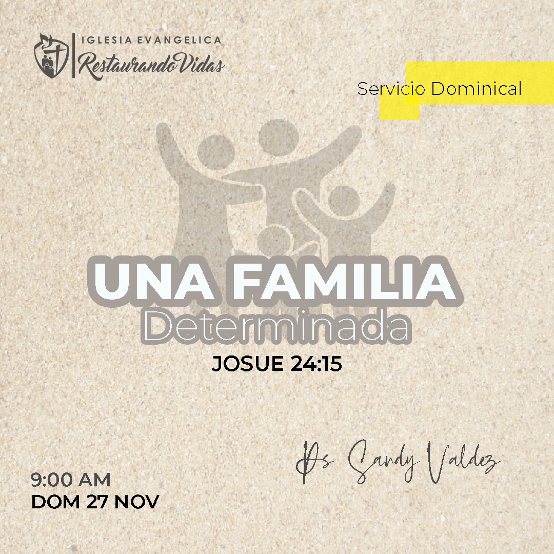 IERvidas's tweet photo. Este domingo en Restaurando Vidas! “Una Familia Determinada” Josue 24:15 https://t.co/A4NXsLIWfz