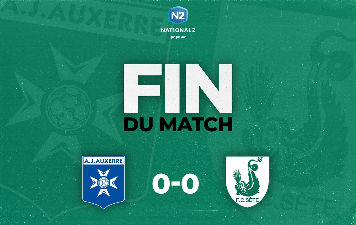90' ⏱️ C'est terminé à l'Abbé Deschamps ! 

Le FC Sète ramène un point de son déplacement à Auxerre 🚌

Rendez-vous la semaine prochaine pour la réception de Hyères ⚔️ #National2