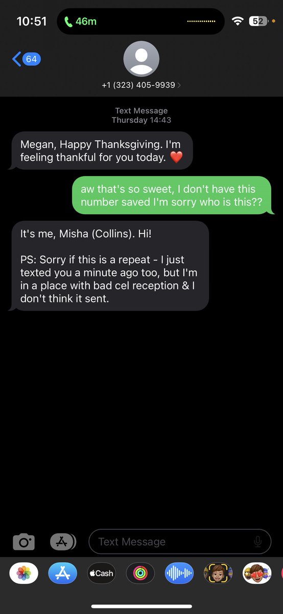 I didn’t have his number saved and had no clue who it was lol. Was this a real text from misha??