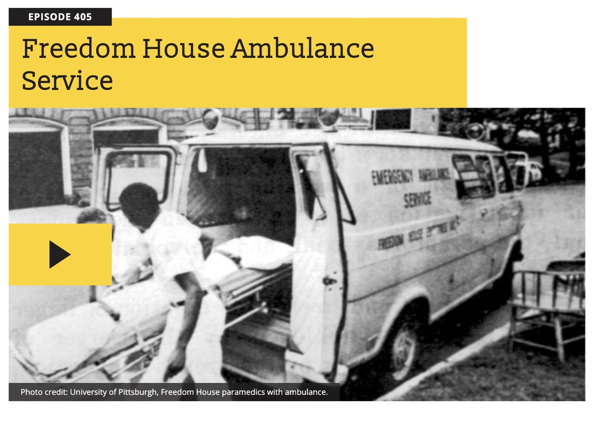 InThePastLane's tweet photo. The first paramedics were African American men in Pittsburgh in 1970? The whole amazing story of the Freedom House Ambulance Service at the 99PI podcast https://t.co/YW8dPV1YJ1
#ushistory #blackhistory #AfAmHist #civilrights #histmed #Pittsburgh https://t.co/p7CuS54Mni