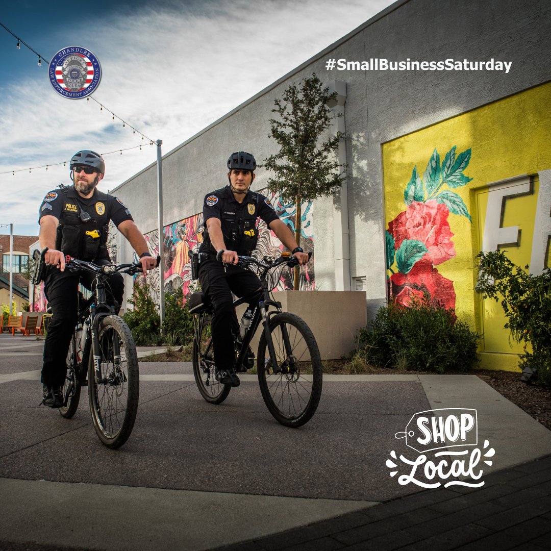 It's #SmallBusinessSaturday! We wanted to show our appreciation to our local businesses. You all give so much back to us as and we are proud to serve you as we kick off the holiday season. Our bike patrol will also be out should you need anything. #LoveChandler