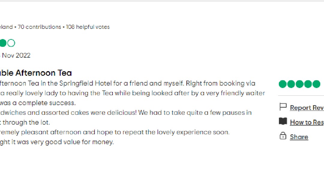 Springfield_HL's tweet photo. Another lovely review; thank you, "Clauds". https://t.co/Hq11UKsMqQ