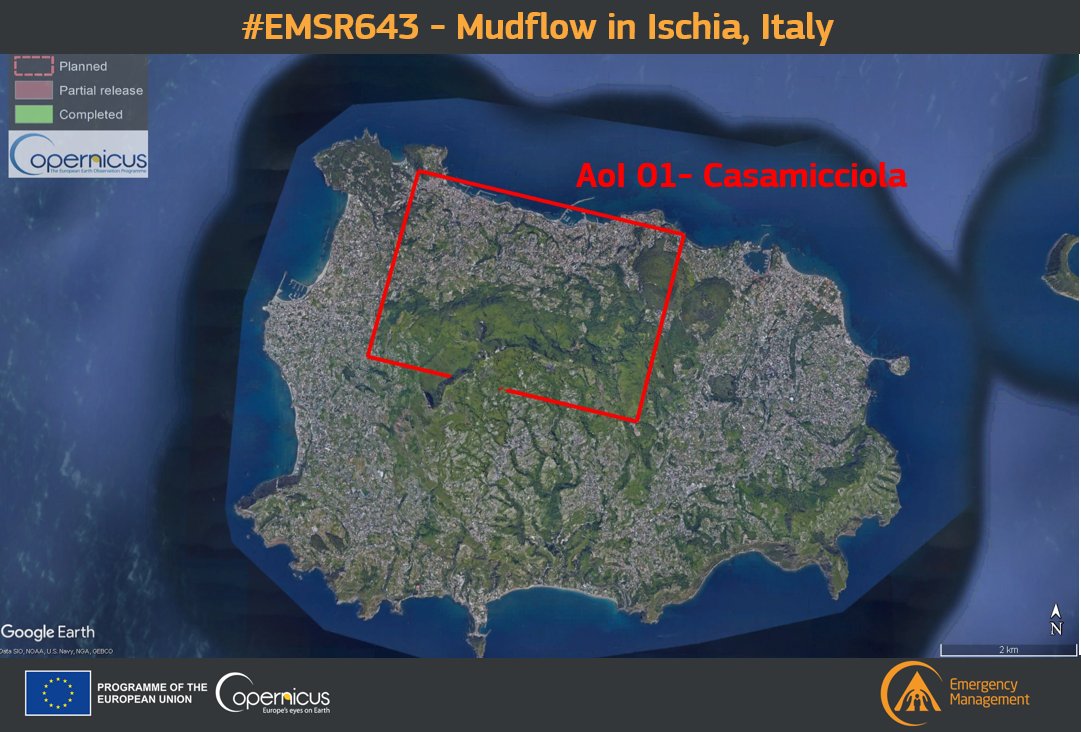 CopernicusEMS's tweet photo. 🔴#EMSR643

Piogge eccezionali hanno flagellato #Ischia🇮🇹 e almeno una persona ha perso la vita

Il nostro #RapidMappingTeam è stato attivato dalla @DPCgov per monitorare le conseguenze della #frana che ha devastato #Casamicciola 

Aggiornamenti 🔜

https://t.co/2NFDWoeasy https://t.co/tfuq41uPm0